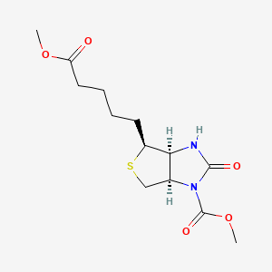 molecular formula C13H20N2O5S B1214799 Methyl (3as,4s,6ar)-4-(5-Methoxy-5-Oxopentyl)-2-Oxohexahydro-1h-Thieno[3,4-D]imidazole-1-Carboxylate CAS No. 4795-59-9