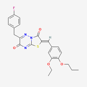 (2Z)-2-(3-ethoxy-4-propoxybenzylidene)-6-(4-fluorobenzyl)-7H-[1,3]thiazolo[3,2-b][1,2,4]triazine-3,7(2H)-dione