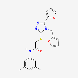 N-(3,5-dimethylphenyl)-2-{[5-(furan-2-yl)-4-(furan-2-ylmethyl)-4H-1,2,4-triazol-3-yl]sulfanyl}acetamide