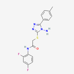 molecular formula C17H15F2N5OS B12148064 2-[4-amino-5-(4-methylphenyl)(1,2,4-triazol-3-ylthio)]-N-(2,4-difluorophenyl)a cetamide 