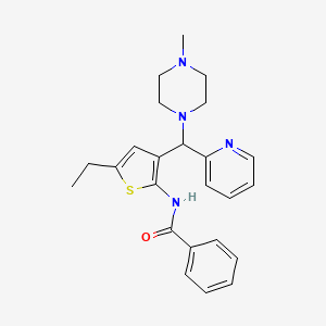 N-{5-ethyl-3-[(4-methylpiperazin-1-yl)(pyridin-2-yl)methyl]thiophen-2-yl}benzamide