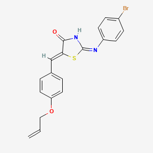 molecular formula C19H15BrN2O2S B12148108 (2Z,5Z)-2-[(4-bromophenyl)imino]-5-[4-(prop-2-en-1-yloxy)benzylidene]-1,3-thiazolidin-4-one 