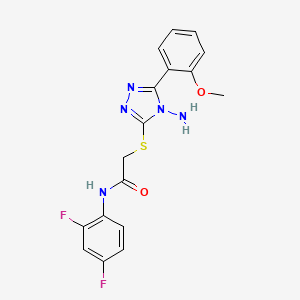 molecular formula C17H15F2N5O2S B12148122 2-{[4-amino-5-(2-methoxyphenyl)-4H-1,2,4-triazol-3-yl]sulfanyl}-N-(2,4-difluorophenyl)acetamide 