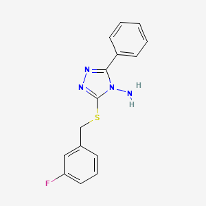 molecular formula C15H13FN4S B12148153 3-[(3-Fluorophenyl)methylthio]-5-phenyl-1,2,4-triazole-4-ylamine 