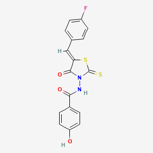 N-[(5Z)-5-(4-fluorobenzylidene)-4-oxo-2-thioxo-1,3-thiazolidin-3-yl]-4-hydroxybenzamide