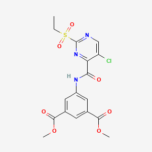 molecular formula C17H16ClN3O7S B12148170 Dimethyl 5-({[5-chloro-2-(ethylsulfonyl)pyrimidin-4-yl]carbonyl}amino)benzene-1,3-dicarboxylate 