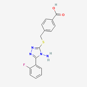 4-{[4-Amino-5-(2-fluorophenyl)-1,2,4-triazol-3-ylthio]methyl}benzoic acid