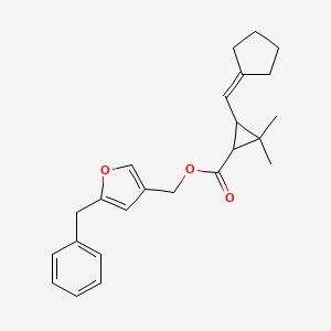 molecular formula C24H28O3 B1214818 2-(Cyclopentylidenemethyl)-3,3-dimethylcyclopropanecarboxylic acid (2-benzylfuran-4-yl)methyl ester 