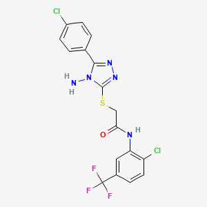 2-[4-amino-5-(4-chlorophenyl)(1,2,4-triazol-3-ylthio)]-N-[2-chloro-5-(trifluor omethyl)phenyl]acetamide