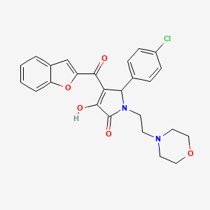 molecular formula C25H23ClN2O5 B12148257 4-(benzofuran-2-carbonyl)-5-(4-chlorophenyl)-3-hydroxy-1-(2-morpholinoethyl)-1H-pyrrol-2(5H)-one 