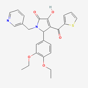 molecular formula C25H24N2O5S B12148264 5-(3,4-diethoxyphenyl)-3-hydroxy-1-(pyridin-3-ylmethyl)-4-(thiophen-2-ylcarbonyl)-1,5-dihydro-2H-pyrrol-2-one 