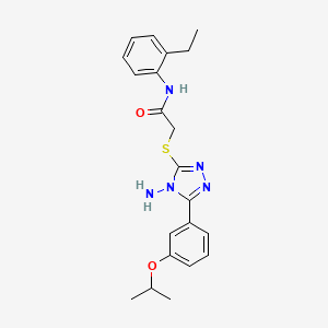 molecular formula C21H25N5O2S B12148278 2-{4-amino-5-[3-(methylethoxy)phenyl](1,2,4-triazol-3-ylthio)}-N-(2-ethylpheny l)acetamide 