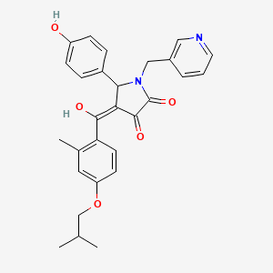 3-hydroxy-5-(4-hydroxyphenyl)-4-{[2-methyl-4-(2-methylpropoxy)phenyl]carbonyl}-1-(pyridin-3-ylmethyl)-1,5-dihydro-2H-pyrrol-2-one