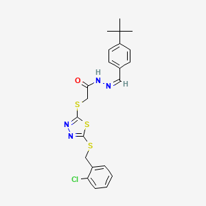 N-[(E)-(4-tert-butylphenyl)methylideneamino]-2-[[5-[(2-chlorophenyl)methylsulfanyl]-1,3,4-thiadiazol-2-yl]sulfanyl]acetamide