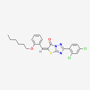 (5E)-2-(2,4-dichlorophenyl)-5-[2-(hexyloxy)benzylidene][1,3]thiazolo[3,2-b][1,2,4]triazol-6(5H)-one