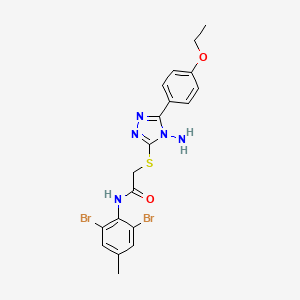 2-{[4-amino-5-(4-ethoxyphenyl)-4H-1,2,4-triazol-3-yl]sulfanyl}-N-(2,6-dibromo-4-methylphenyl)acetamide