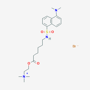 molecular formula C23H36BrN3O4S B1214840 Ethanaminium, 2-((6-(((5-(dimethylamino)-1-naphthalenyl)sulfonyl)amino)-1-oxohexyl)oxy)-N,N,N-trimethyl- CAS No. 60837-35-6