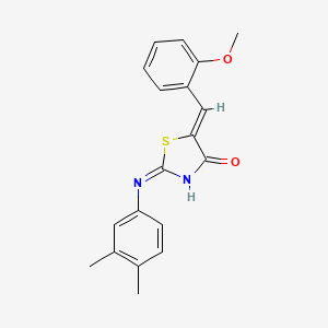 (2E,5Z)-2-[(3,4-dimethylphenyl)imino]-5-(2-methoxybenzylidene)-1,3-thiazolidin-4-one