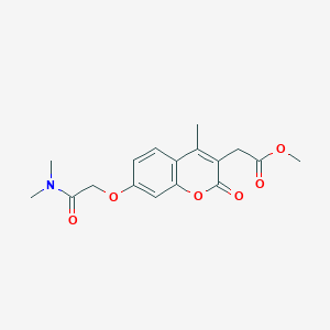 molecular formula C17H19NO6 B12148453 (7-Dimethylcarbamoylmethoxy-4-methyl-2-oxo-2H-chromen-3-yl)-acetic acid methyl ester 