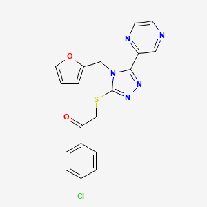 1-(4-chlorophenyl)-2-{[4-(furan-2-ylmethyl)-5-(pyrazin-2-yl)-4H-1,2,4-triazol-3-yl]sulfanyl}ethanone