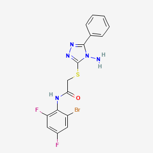 2-[(4-amino-5-phenyl-4H-1,2,4-triazol-3-yl)sulfanyl]-N-(2-bromo-4,6-difluorophenyl)acetamide