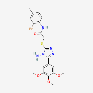 2-{[4-amino-5-(3,4,5-trimethoxyphenyl)-4H-1,2,4-triazol-3-yl]sulfanyl}-N-(2-bromo-4-methylphenyl)acetamide