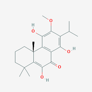 molecular formula C21H28O5 B1214851 (4aR)-5,8,10-trihydroxy-6-methoxy-1,1,4a-trimethyl-7-propan-2-yl-3,4-dihydro-2H-phenanthren-9-one CAS No. 65714-80-9