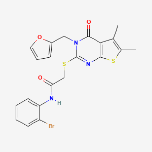 N-(2-bromophenyl)-2-{[3-(furan-2-ylmethyl)-5,6-dimethyl-4-oxo-3,4-dihydrothieno[2,3-d]pyrimidin-2-yl]sulfanyl}acetamide