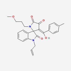 4'-hydroxy-1'-(3-methoxypropyl)-3'-[(4-methylphenyl)carbonyl]-1-(prop-2-en-1-yl)spiro[indole-3,2'-pyrrole]-2,5'(1H,1'H)-dione