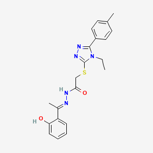 2-{[4-ethyl-5-(4-methylphenyl)-4H-1,2,4-triazol-3-yl]sulfanyl}-N'-[(1E)-1-(2-hydroxyphenyl)ethylidene]acetohydrazide