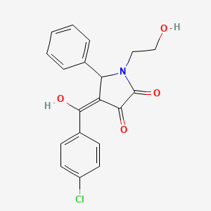 (4E)-4-[(4-chlorophenyl)(hydroxy)methylidene]-1-(2-hydroxyethyl)-5-phenylpyrrolidine-2,3-dione