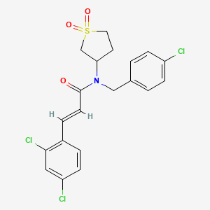 molecular formula C20H18Cl3NO3S B12148613 (2E)-N-(4-chlorobenzyl)-3-(2,4-dichlorophenyl)-N-(1,1-dioxidotetrahydrothiophen-3-yl)prop-2-enamide 