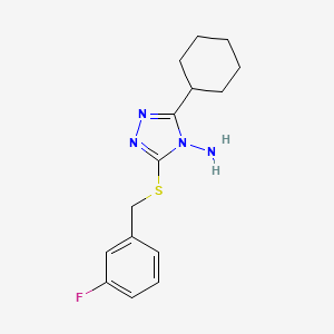 5-Cyclohexyl-3-[(3-fluorophenyl)methylthio]-1,2,4-triazole-4-ylamine