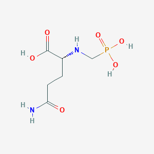 molecular formula C6H13N2O6P B1214877 D-Glutamine, N-(phosphonomethyl)-, (R*,R*)-(-)- CAS No. 90632-40-9