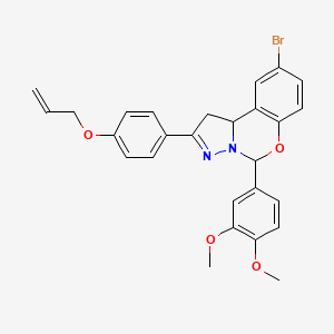 molecular formula C27H25BrN2O4 B12148788 9-Bromo-5-(3,4-dimethoxyphenyl)-2-[4-(prop-2-en-1-yloxy)phenyl]-1,10b-dihydropyrazolo[1,5-c][1,3]benzoxazine 