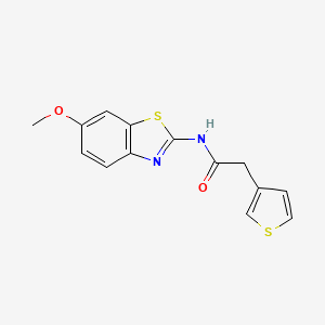 N-(6-methoxy-1,3-benzothiazol-2-yl)-2-(thiophen-3-yl)acetamide