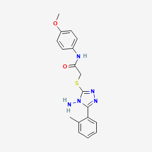 2-[[4-amino-5-(2-methylphenyl)-1,2,4-triazol-3-yl]sulfanyl]-N-(4-methoxyphenyl)acetamide