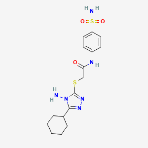 2-[(4-amino-5-cyclohexyl-4H-1,2,4-triazol-3-yl)sulfanyl]-N-(4-sulfamoylphenyl)acetamide