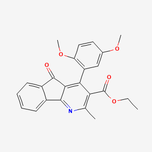 molecular formula C24H21NO5 B12148913 4-(2,5-Dimethoxy-phenyl)-2-methyl-5-oxo-5H-indeno[1,2-b]pyridine-3-carboxylic acid ethyl ester 