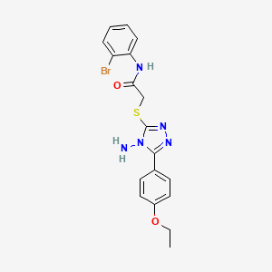 molecular formula C18H18BrN5O2S B12148916 2-{[4-amino-5-(4-ethoxyphenyl)-4H-1,2,4-triazol-3-yl]sulfanyl}-N-(2-bromophenyl)acetamide 