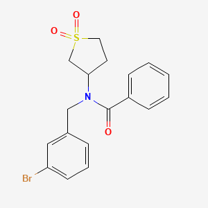 molecular formula C18H18BrNO3S B12148970 N-(3-bromobenzyl)-N-(1,1-dioxidotetrahydrothiophen-3-yl)benzamide 