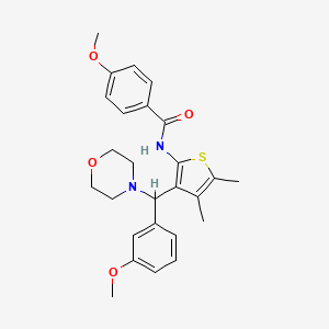 4-methoxy-N-{3-[(3-methoxyphenyl)(morpholin-4-yl)methyl]-4,5-dimethylthiophen-2-yl}benzamide