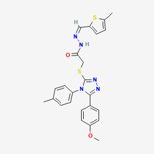 2-{[5-(4-methoxyphenyl)-4-(4-methylphenyl)-4H-1,2,4-triazol-3-yl]sulfanyl}-N'-[(Z)-(5-methylthiophen-2-yl)methylidene]acetohydrazide