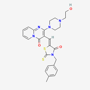 2-[4-(2-hydroxyethyl)piperazin-1-yl]-3-{(Z)-[3-(4-methylbenzyl)-4-oxo-2-thioxo-1,3-thiazolidin-5-ylidene]methyl}-4H-pyrido[1,2-a]pyrimidin-4-one