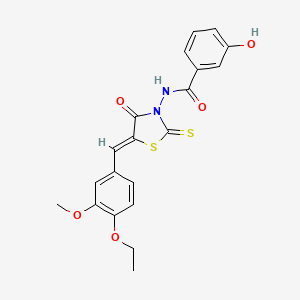 N-[(5Z)-5-(4-ethoxy-3-methoxybenzylidene)-4-oxo-2-thioxo-1,3-thiazolidin-3-yl]-3-hydroxybenzamide