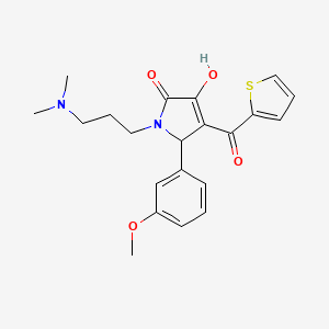 (4E)-1-[3-(dimethylamino)propyl]-4-[hydroxy(thiophen-2-yl)methylidene]-5-(3-methoxyphenyl)pyrrolidine-2,3-dione