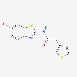 N-(6-fluoro-1,3-benzothiazol-2-yl)-2-(thiophen-3-yl)acetamide