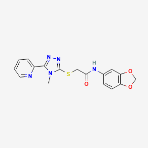 N-(1,3-benzodioxol-5-yl)-2-{[4-methyl-5-(pyridin-2-yl)-4H-1,2,4-triazol-3-yl]sulfanyl}acetamide