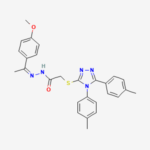 2-{[4,5-bis(4-methylphenyl)-4H-1,2,4-triazol-3-yl]sulfanyl}-N'-[(1Z)-1-(4-methoxyphenyl)ethylidene]acetohydrazide