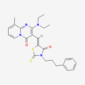 2-(diethylamino)-9-methyl-3-{(Z)-[4-oxo-3-(3-phenylpropyl)-2-thioxo-1,3-thiazolidin-5-ylidene]methyl}-4H-pyrido[1,2-a]pyrimidin-4-one